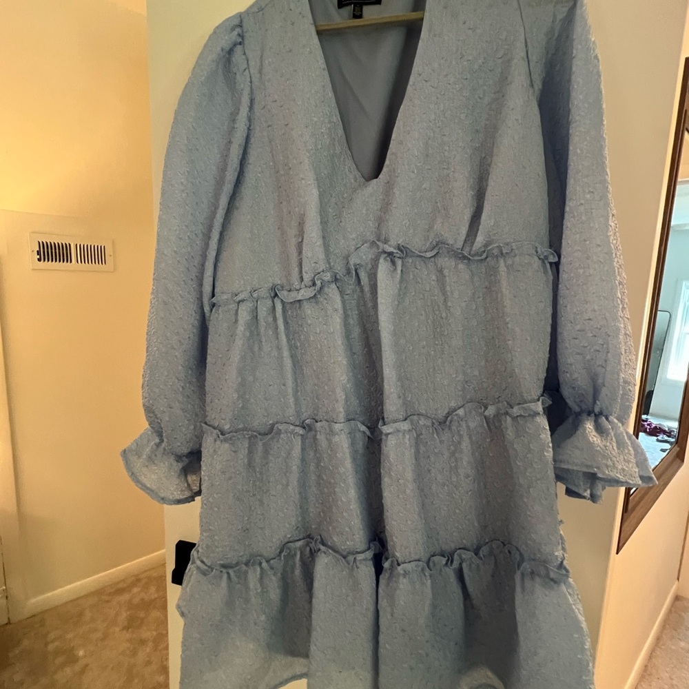 Eloquii Soft Blue V-Neck Dress